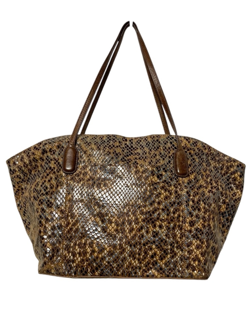 HOBO Brown Snakeskin-Pattern Tote
